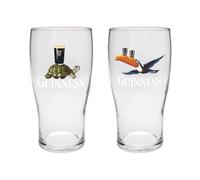 Guinness Vasos de pinta - diseño de tucán y tortuga (juego de 2)