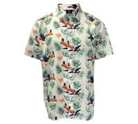 Guinness White Toucan Camisa hawaiana de media manga, blanco, XL