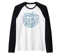 Guión de Boda Azul Polvoriento del Padre de la Novia Camiseta Manga Raglan