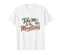 Guión de café Aventurero, tipografía de café de montaña Camiseta