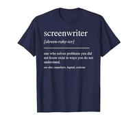 Guionista Divertido Definición Escritor de Pantalla Hombres Mujeres Camiseta, Hombre, Azul Marino, 6XL