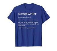 Guionista Divertido Definición Escritor de Pantalla Hombres Mujeres Camiseta, Hombre, Azul Real, L