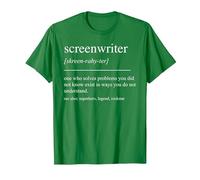 Guionista Divertido Definición Escritor de Pantalla Hombres Mujeres Camiseta, Hombre, Verde Kelly, XXL