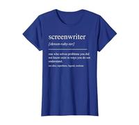 Guionista Divertido Definición Escritor de Pantalla Hombres Mujeres Camiseta, Mujer, Azul Real, XXL