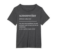 Guionista Divertido Definición Escritor de Pantalla Hombres Mujeres Camiseta, Mujer Tallas Grandes, Jaspeado Oscuro, 6XL Grande