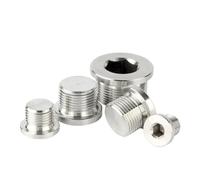 GUIPENG Accesorio for tubería de agua y aceite, rosca macho métrica BSP, acero inoxidable 304, con brida y tapa hexagonal interior(M24x1.5mm-1pcs)