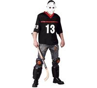 Guirca-80677 Halloween Disfraz Hockey Jason Adulto, sólido, Multicolor, L (80677)