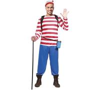 FIESTAS GUIRCA | Disfraz de Excursionista Marinero Adulto (48-50/M) - Camiseta, Gorro y Pantalón - Disfraces de Cuentos, Hadas y World Book Day para Fiestas y Celebraciones - Hombre - Rojo y Blanco