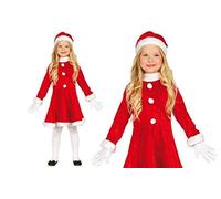 Guirca- Accesorios Disfraz niña Papá Noel, Color rojo, 5-6 años (42832.0)