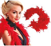 Fiestas Guirca · Boa de plumas · Accesorio de disfraces adultos – Años 20, Carnaval, Rojo