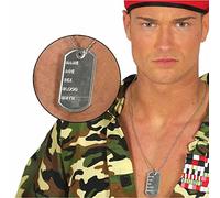 Guirca - Collar con placa militar, color plateado, 1