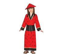 Guirca - Disfraz de china con vestido y gorro, para niños des 10-12 años, color rojo (83283)