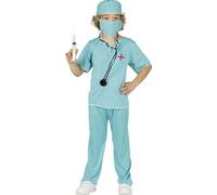 Guirca - Disfraz de médico con traje y gorro, para niños de 7-9 años, color verde (81194)