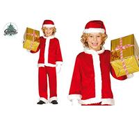 Guirca - Disfraz de Papá Noel para niño, Terciopelo, Rojo, 7-9 años