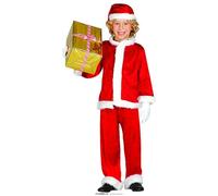 Guirca – Disfraz Papá Noel para niño, terciopelo rojo, 7-9 años