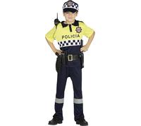 FIESTAS GUIRCA | Disfraz de Policía Local Infantil (10-12/Años) - Incluye Camisa, Cinturón, Gorra y Pantalón - Disfraces de Oficiales para Halloween y Carnaval - Ideal para Niños - Negro y Amarillo