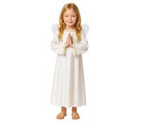 Guirca Disfraz infantil Ángel, alas y vestido, 5-6 años, blanco