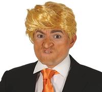 Guirca Fiestas Peluca Presidente para Adulto en Caja - Peluca Rubia de Político para Carnaval, Halloween y Fiestas Temáticas