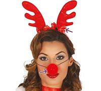 Guirca Kit de Reno Rodolfo: Diadema y Nariz con Luz