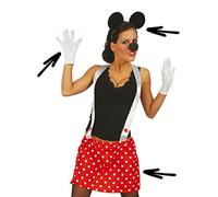 Guirca Minnie Set 4 Piezas Disfraz Ratoncita, Multicolor (Falda con Tirantes, Orejas y Nariz)