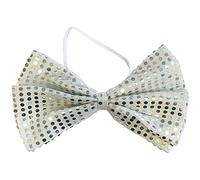 Guirca - Pajarita Lentejuelas de Payaso Plateado