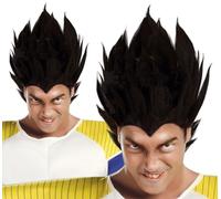 Guirca- Peluca Guerrero Punky en Caja, Color Negro, Talla única (4970.0)