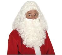 Guirca- Peluca y barba Papa Noel Premium, Color blanco, talla única (4863.0)