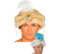 Guirca- Sombrero marajá, Color oro/plata, Talla única (13812.0)