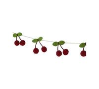 Guirlanda Pom Pom Decoración de Fiesta cumpleaños for niña con banderín Cereza roja, Colgante Pared mirto for Dormitorio, Boda