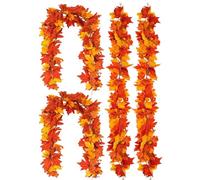Guirlande Feuilles d'Automne - Lote de 4 piezas | Decoraciones Artificiales para Halloween, Fête, Maison | Ornements Saisonniers pours Salon, Table, Acción de Gracias, Intérieur y Exté