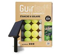 GuirLED - Guirnalda Bolas luminosa LED para exteriores - Impermeable IP65 - Panel solar de alta eficiencia - Encendido y apagado automático - Bosque - 32 Bolas