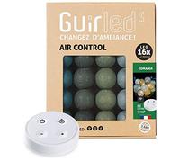 GuirLED - Guirnalda luminosa bolas de algodón LED USB - Mando a distancia inalámbrico - Luz nocturna bebé 2h - Adaptador de red doble USB 2A incluido - 4 intensidades - 16 bolas 1,6 m - Romania