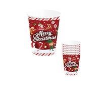 GUIRMA | 6 Vasos Desechables de Navidad (240 ml) - Decoración de Mesa para Fiestas Navideñas y Celebraciones de Año Nuevo - Ideal para Eventos Festivos - Multicolor