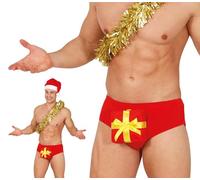 GUIRMA | Calzoncillo de Navidad Rojo (Talla Única) - Accesorio Textil para Fiestas de Navidad - Ropa Interior Divertida para Celebraciones - Ideal para Hombre Adulto