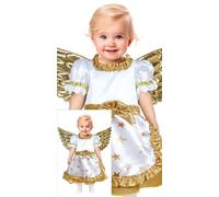 GUIRMA | Disfraz de Ángel Dorado Bebé (18-24/Meses) - Vestido y Alas - Disfraces de Navidad y Año Nuevo para Bebés - Ideal para Fiestas de Ángeles y Celebraciones - Niña - Blanco y Oro