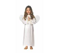 GUIRMA | Disfraz de Ángel Infantil (5-6 Años) - Alas y Vestido - Disfraces de Navidad, Año Nuevo y Fiestas de Disfraces - Ideal para Niños y Niñas - Unisex - Blanco