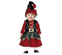 GUIRMA | Disfraz de Elfo Bebé (18-24/Meses) - Chaleco, Falda y Gorro - Disfraces de Navidad y Año Nuevo para Bebés - Ideal para Fiestas de Elfos y Celebraciones Navideñas - Rojo y Verde