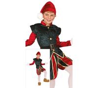 GUIRMA | Disfraz de Elfo Infantil (7-9 Años) - Casaca, Gorro y Pantalón - Disfraces de Navidad y Año Nuevo para Fiestas de Disfraces - Ideal para Niños - Rojo y Verde