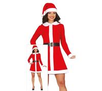 GUIRMA | Disfraz de Mamá Noel para Mujer (36-38/S) - Vestido, Cinturón y Gorro - Disfraces de Navidad y Año Nuevo para Fiestas de Disfraces y Celebraciones - Ideal para Adultas - Rojo