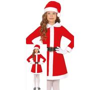 GUIRMA | Disfraz de Noel Infantil (3-4 Años) - Vestido, Cinturón y Gorro - Disfraces de Navidad y Año Nuevo para Niñas - Ideal para Fiestas de Papá Noel y Celebraciones Navideñas - Rojo