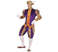 GUIRMA | Disfraz de Paje Real Adulto (52-54/L) - Casaca, Gorro y Pantalón - Disfraces de Reyes Magos para Navidad, Año Nuevo y Fiestas de Disfraces - Hombre Adulto - Morado y Naranja