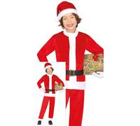 GUIRMA | Disfraz de Papá Noel Infantil (10-12 Años) - Pantalón, Cinturón y Gorro - Traje de Santa Claus para Navidad y Año Nuevo - Ideal para Niños en Fiestas de Disfraces - Rojo