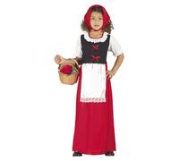 Guirca- Disfraz infantil de pastora, Color rojo, 10-12 años (42485.0)