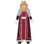 GUIRMA | Disfraz de Rey Mago Rubio Adulto (48-50/M) - Capa y Túnica - Disfraces de Navidad, Reyes Magos y Año Nuevo para Fiestas de Disfraces - Ideal para Hombre Adulto - Rojo