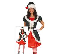 GUIRMA | Disfraz Green Noel para Mujer (38-40/M) - Chaqueta, Gorro y Vestido - Disfraces de Navidad y Año Nuevo para Fiestas y Celebraciones - Ideal para Adultas - Rojo y Verde