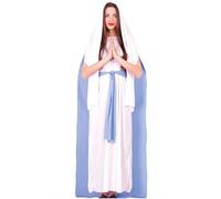 GUIRMA | Disfraz Virgen María Adulta (38-40/M) - Túnica, Capa, Cinturón y Tocado - Disfraces Religiosos y Navideños para Navidad, Año Nuevo y Fiestas de Disfraces - Ideal para Mujeres - Blanco y Azul