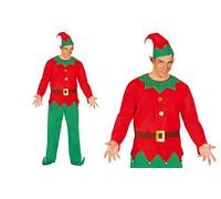 GUIRMA Elfo Halloween Traje Hombre adlátere de Papá Noel, Color Rojo, Talla única