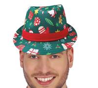 GUIRMA | Gorro Gangster Navideño Estampado (Talla Única) - Gorro Navideño para Navidad y Año Nuevo - Accesorio de Disfraz Unisex para Fiestas y Celebraciones - Ideal para Adultos - Verde