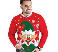 GUIRMA | Jersey de Navidad Elfo Multicolor (52-54/L) - Suéter Festivo para Hombre Adulto - Ideal para Fiestas de Navidad y Año Nuevo - Disfraz de Elfo Navideño - Multicolor