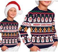 GUIRMA | Jersey Infantil 'Snowman' Azul (5-6/Años) - Suéter Navideño Unisex con Diseño de Muñeco de Nieve - Ideal para Fiestas de Navidad y Año Nuevo - Ropa de Invierno para Niños - Azul